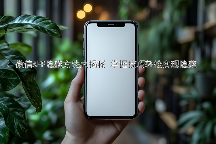 微信APP隐藏方法大揭秘 掌握技巧轻松实现隐藏 